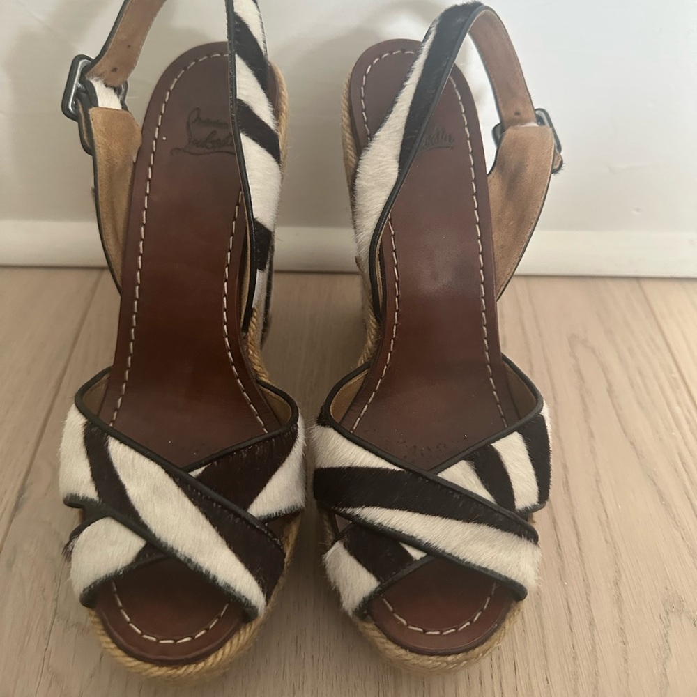 Christian Louboutin Zebra Wedge. You will get so many compliments on these 🤩